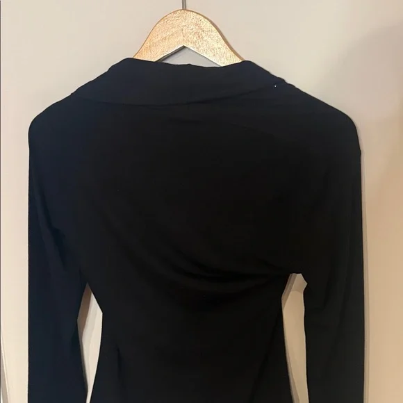 Christine Alexander Black Top with Sparkle Accents Drapey Party M - Picture 5 of 6